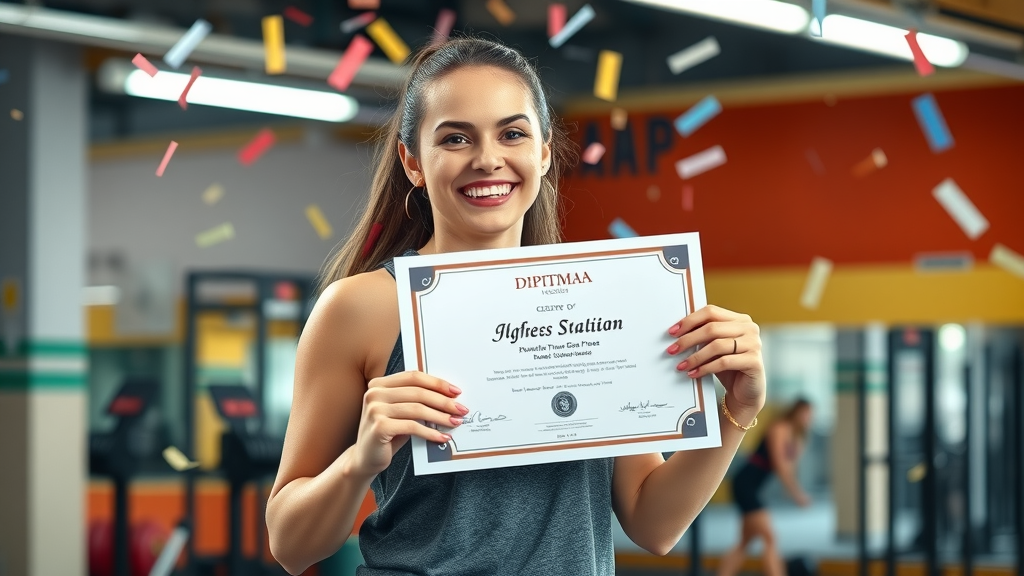 Successful woman celebrating achievement after completing exercise routines for women